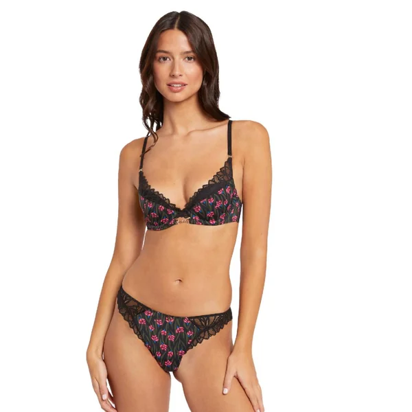 Tanga noir Delphine Morgan Lingerie