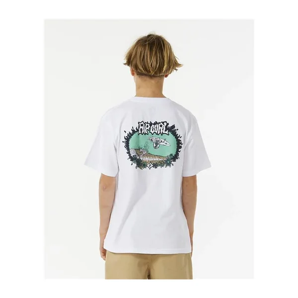 Tee shirt junior RIPCURL Skull Slob White