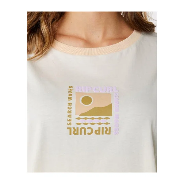 Teeshirt femme RIPCURL Color Block Crop Tee Off White S
