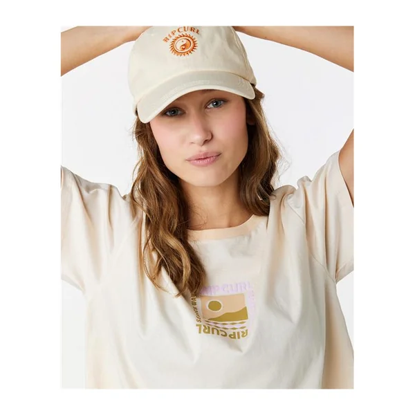 Teeshirt femme RIPCURL Color Block Crop Tee Off White S