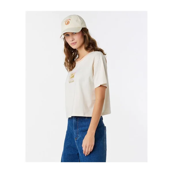 Teeshirt femme RIPCURL Color Block Crop Tee Off White S