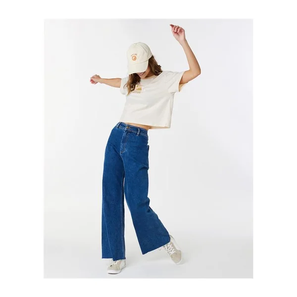 Teeshirt femme RIPCURL Color Block Crop Tee Off White S