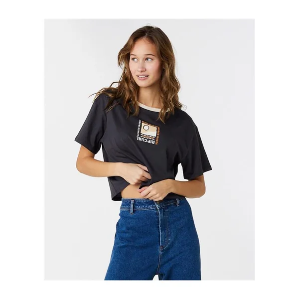 Teeshirt femme RIPCURL Color Block Crop Tee Phantom