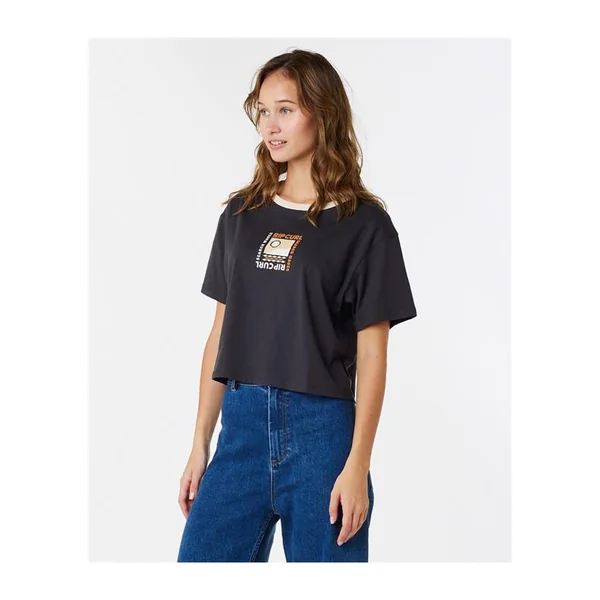 Teeshirt femme RIPCURL Color Block Crop Tee Phantom