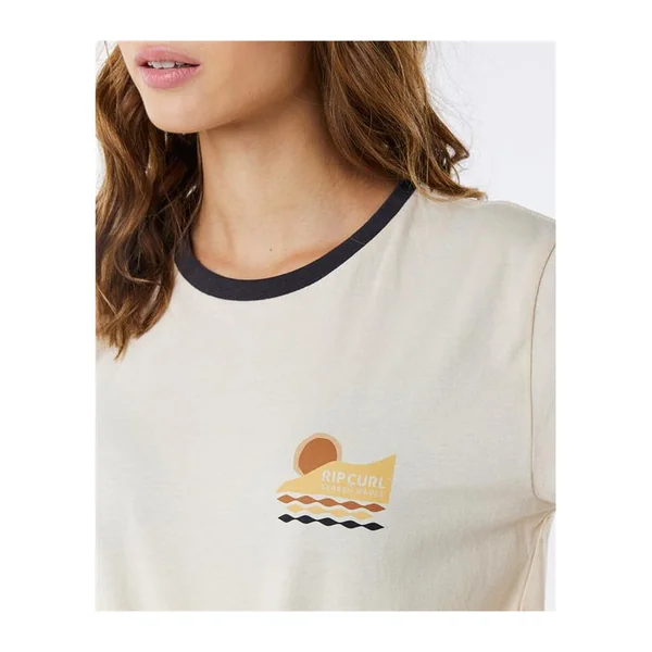 Teeshirt femme RIPCURL Color Block Ringer Tee Off White S