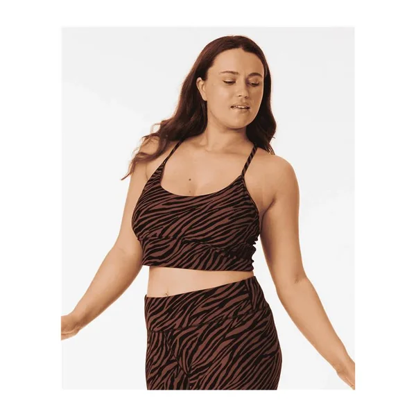 Teeshirt femme RIPCURL Mirage Sun Tribe Rib Crop Brown
