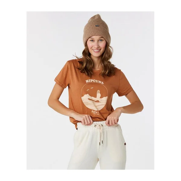 Teeshirt femme RIPCURL Re-Entry Crew Neck Tee Light Brown
