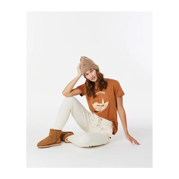 Teeshirt femme RIPCURL Re-Entry Crew Neck Tee Light Brown