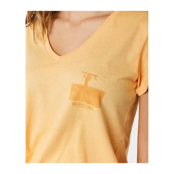 Teeshirt femme RIPCURL Re-Entry V Neck Tee Pastel Orange