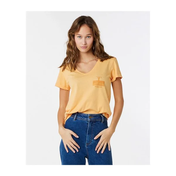 Teeshirt femme RIPCURL Re-Entry V Neck Tee Pastel Orange