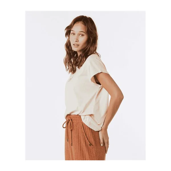 Teeshirt femme RIPCURL Ss Crew Neck Tying Tee Off White