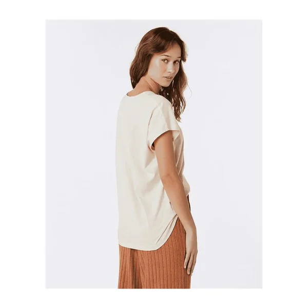 Teeshirt femme RIPCURL Ss Crew Neck Tying Tee Off White