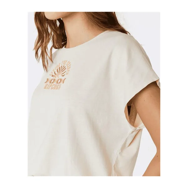 Teeshirt femme RIPCURL Ss Crew Neck Tying Tee Off White
