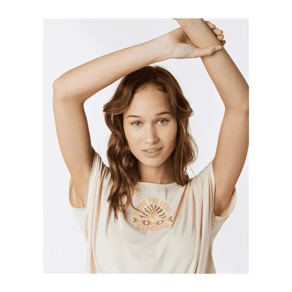 Teeshirt femme RIPCURL Ss Crew Neck Tying Tee Off White