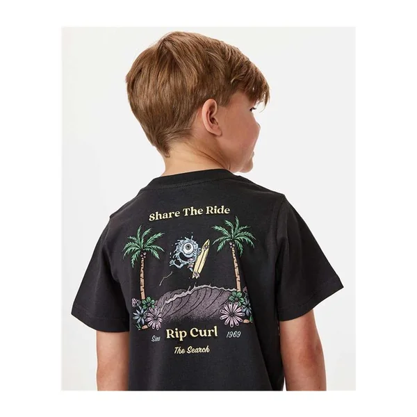 Teeshirt junior RIPCURL Shred Town Art Tee - Boy Washed Black