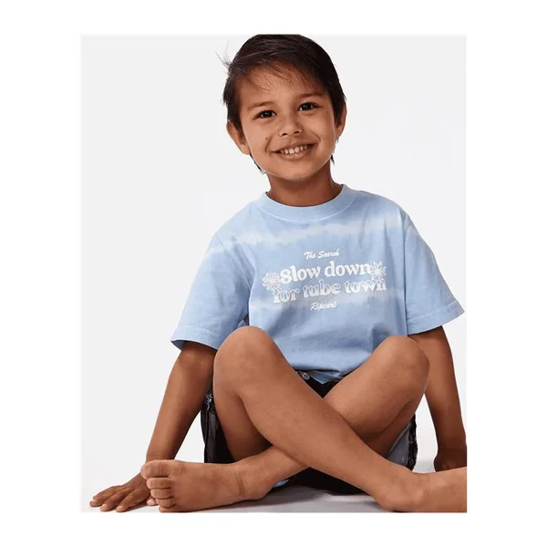 Teeshirt junior RIPCURL Shred Town Slogan Tee -Boy Cool Blue