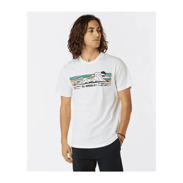 Teeshirt RIPCURL Down The Line Stripe S/S Tee Bone