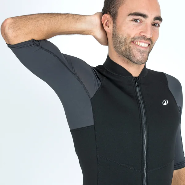 Top anti uv manches courtes homme Yulex100 1.5mm noir