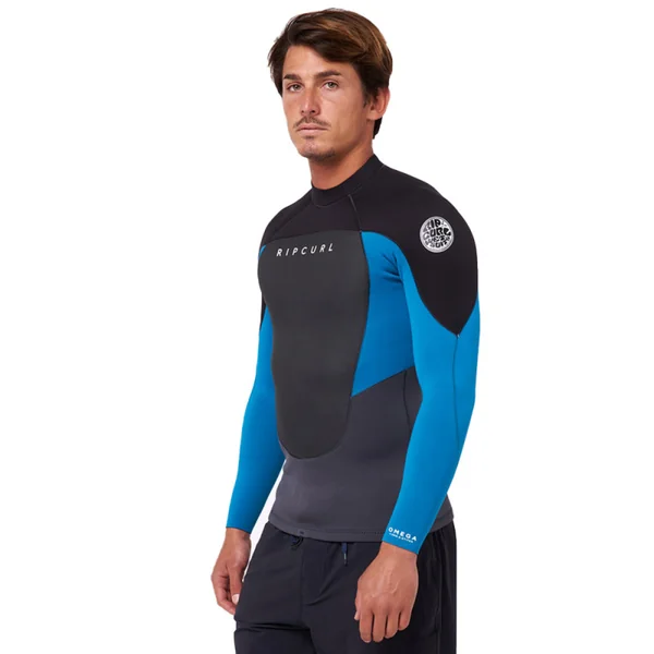 Top néoprène Rip Curl Omega 1.5mm manches longues bleu