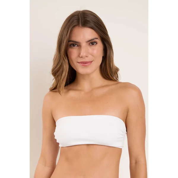 Top Sand-White Bandeau-Reto