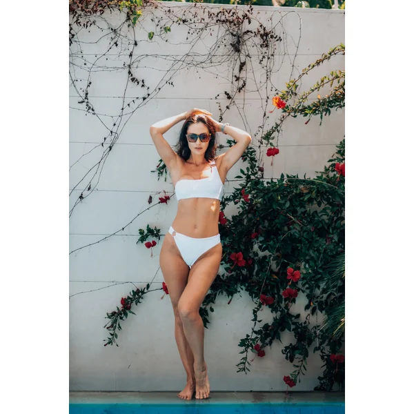 Top une épaule Paros blanc