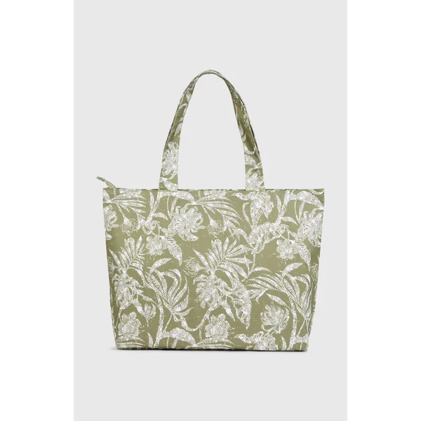 Tote bag Coastal Print | Green Textured Jungle