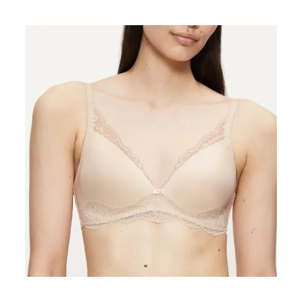Triomphe Amourette Charm beige soutien-gorge sans armatures en dentelle