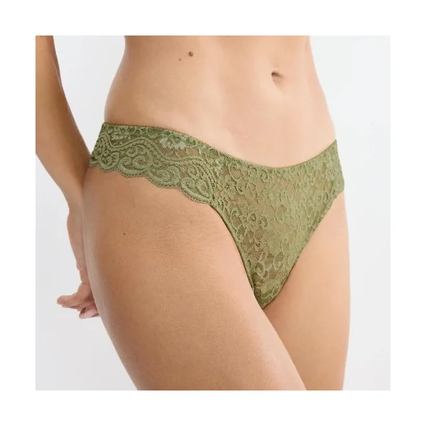 Triomphe Amourette vert olive culotte string