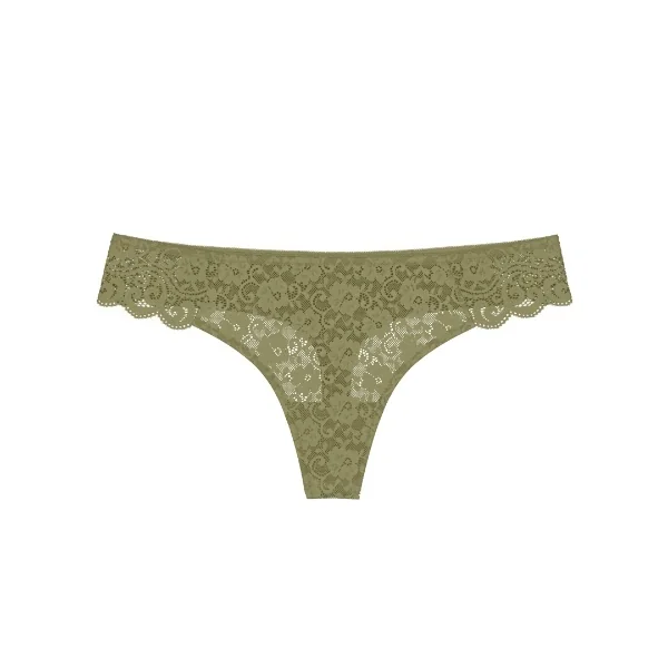 Triomphe Amourette vert olive culotte string