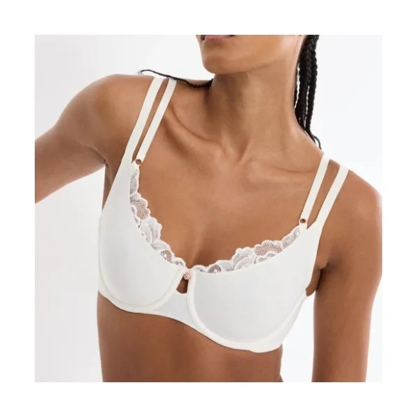 Triomphe Gardenia Florale blanc cassé soutien-gorge rembourré