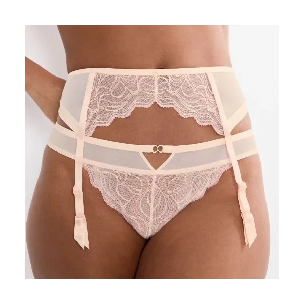 Triomphe Palina Waves of Glow crème jarretelles garter belt