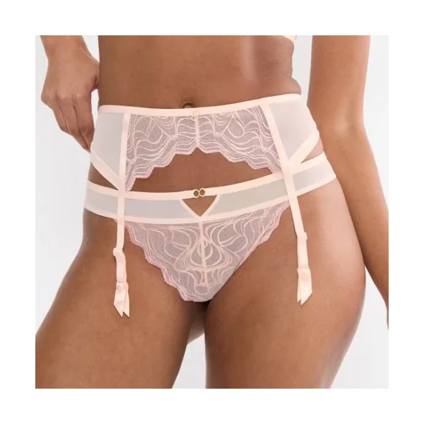 Triomphe Palina Waves of Glow crème jarretelles garter belt