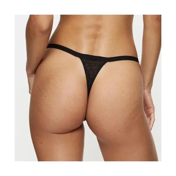 Triomphe Signature Sheer noir culotte string
