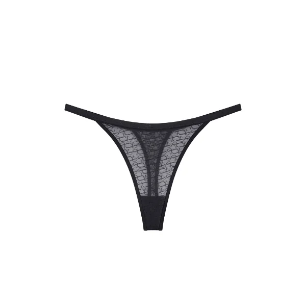 Triomphe Signature Sheer noir culotte string