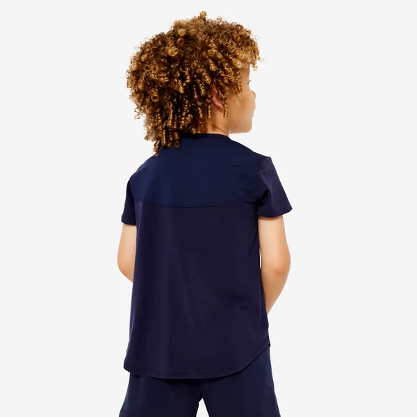 T-shirt babygym léger et respirant enfant, Bleu marine
