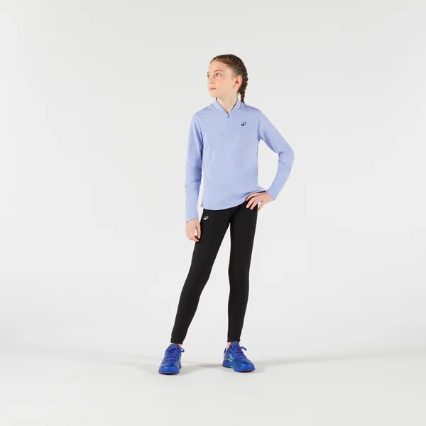 T-shirt de tennis Thermic manches longues 1/2 zip fille - violet