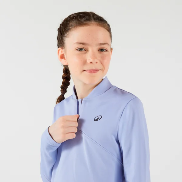 T-shirt de tennis Thermic manches longues 1/2 zip fille - violet