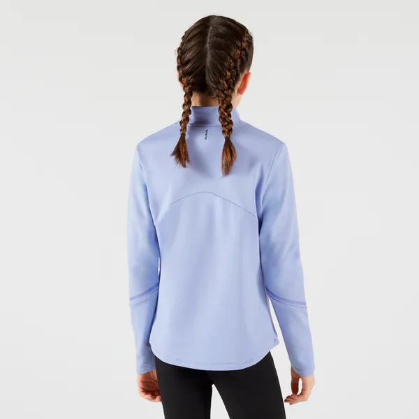 T-shirt de tennis Thermic manches longues 1/2 zip fille - violet