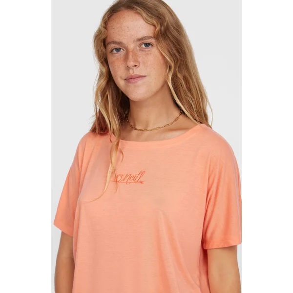 T-shirt drapé Essentials Script | Coral Pink
