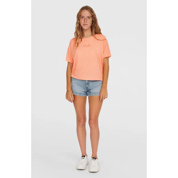 T-shirt drapé Essentials Script | Coral Pink