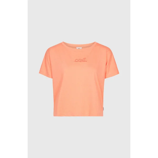T-shirt drapé Essentials Script | Coral Pink