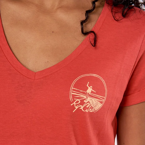 T-SHIRT FEMME RIPCURL RE ENTRY ROUGE