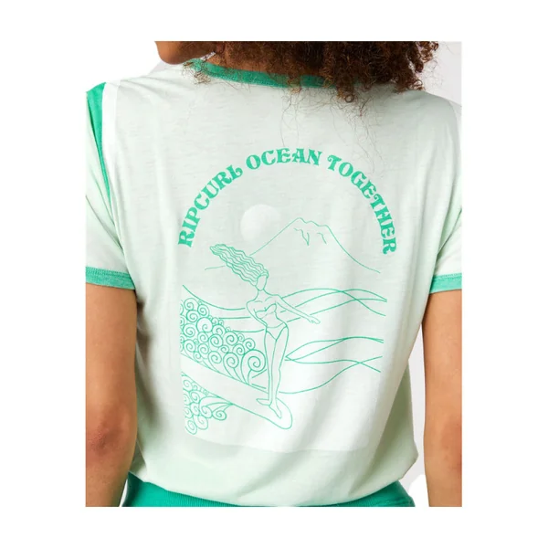 T-SHIRT FEMME RIPCURL RINGER MENTHE