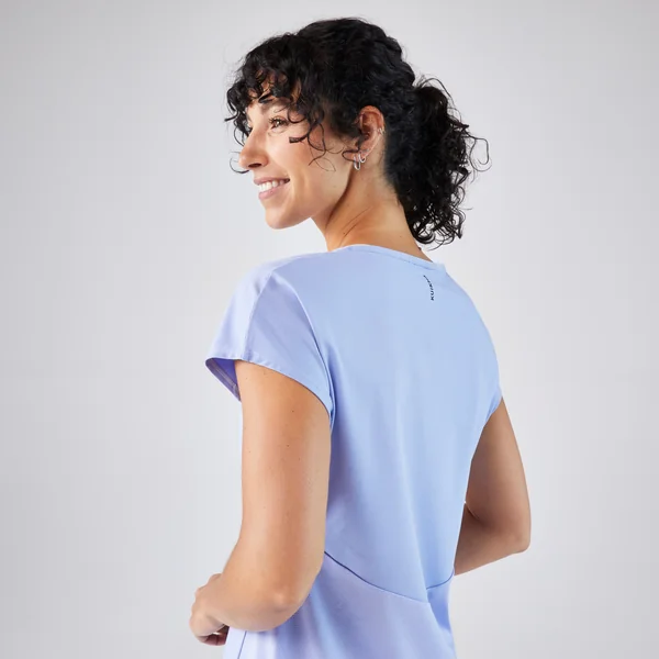 T-shirt tennis col rond dry femme - TTS DRY F Mauve