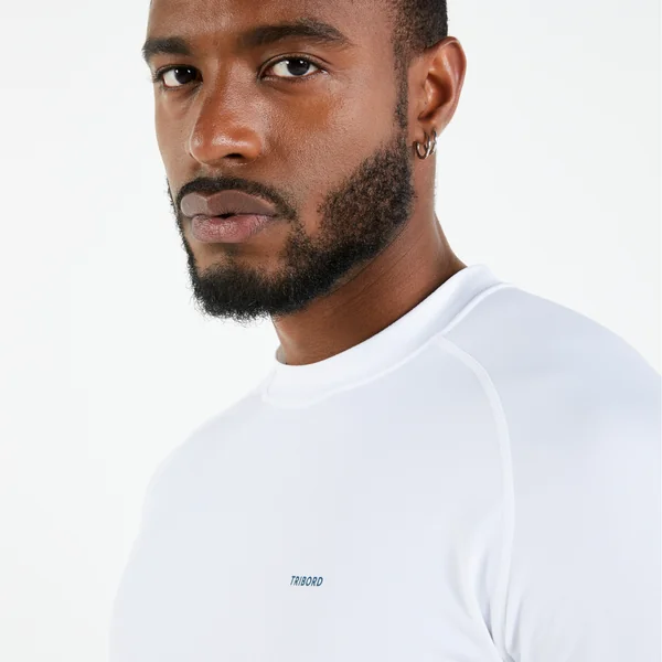 T-shirt voile anti-uv manches longues sailing 500 homme, blanc