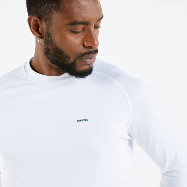 T-shirt voile anti-uv manches longues sailing 500 homme, blanc