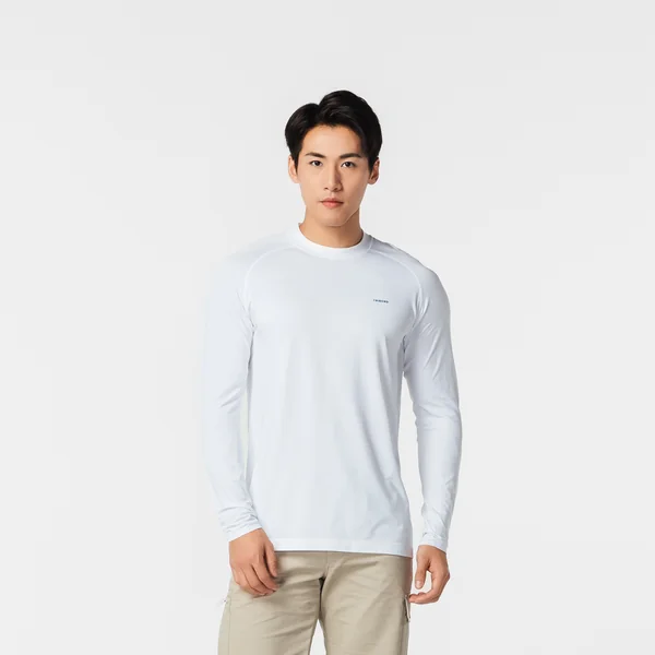 T-shirt voile anti-uv manches longues sailing 500 homme, blanc
