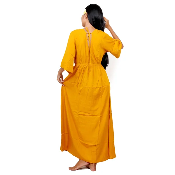 Tunique de plage longue jaune