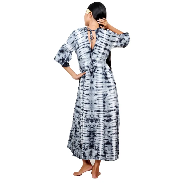Tunique de plage longue tie dye noir