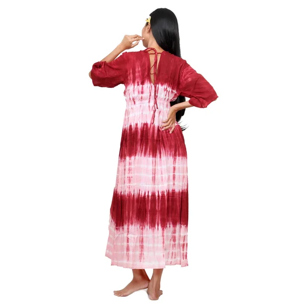 Tunique de plage longue tie dye rouge
